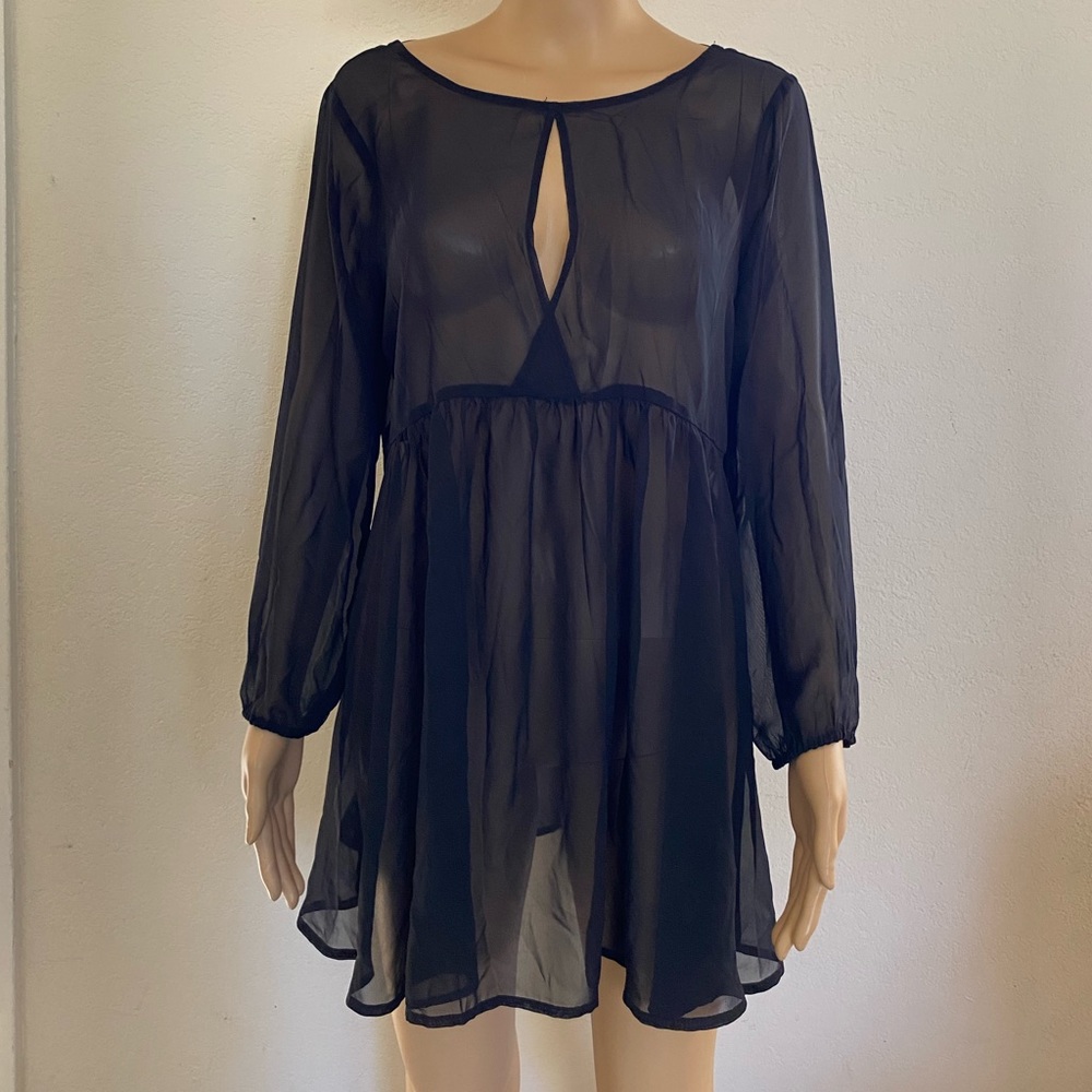 BONGO Black Sheer Tunic Top